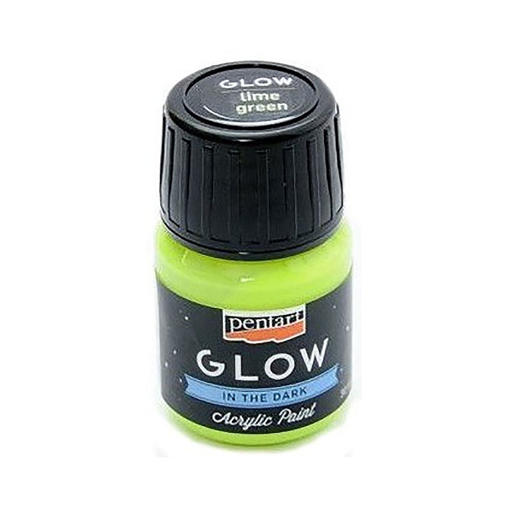 Glow in the dark acrylic paint - Pentart - lime, 30 ml