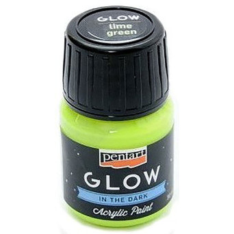 Farba akrylowa świecąca w ciemności - Pentart - limonkowa 30 ml