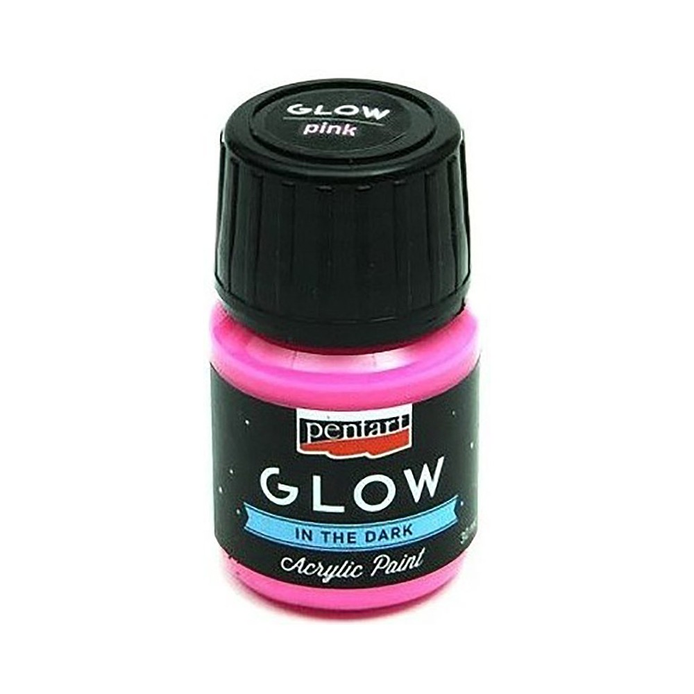 Farba akrylowa świecąca w ciemności - Pentart - różowa 30 ml
