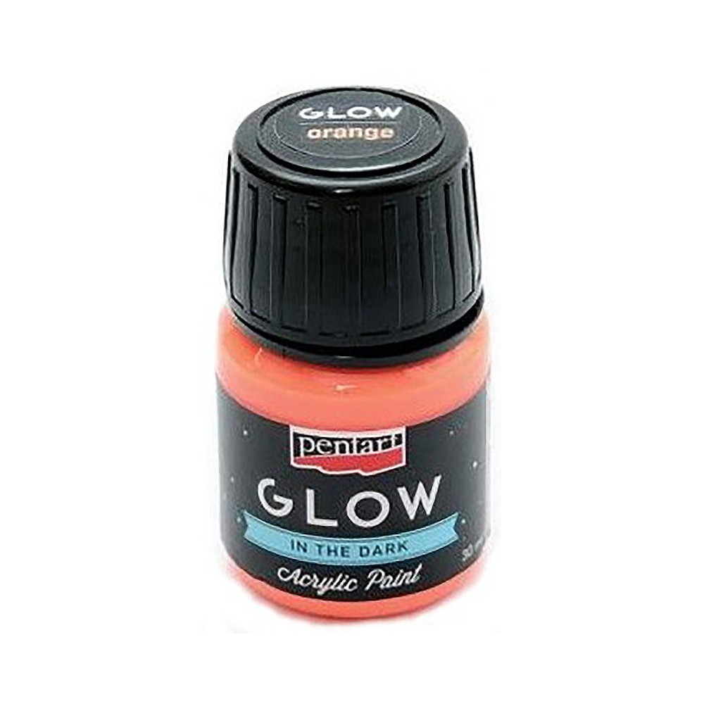 Farba akrylowa świecąca w ciemności - Pentart - pomarańczowa 30 ml