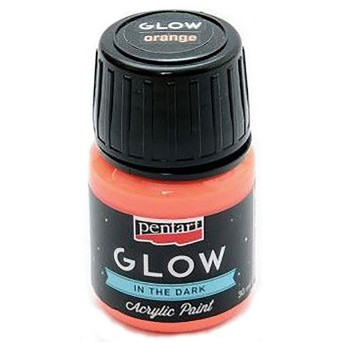 Farba akrylowa świecąca w ciemności - Pentart - pomarańczowa 30 ml