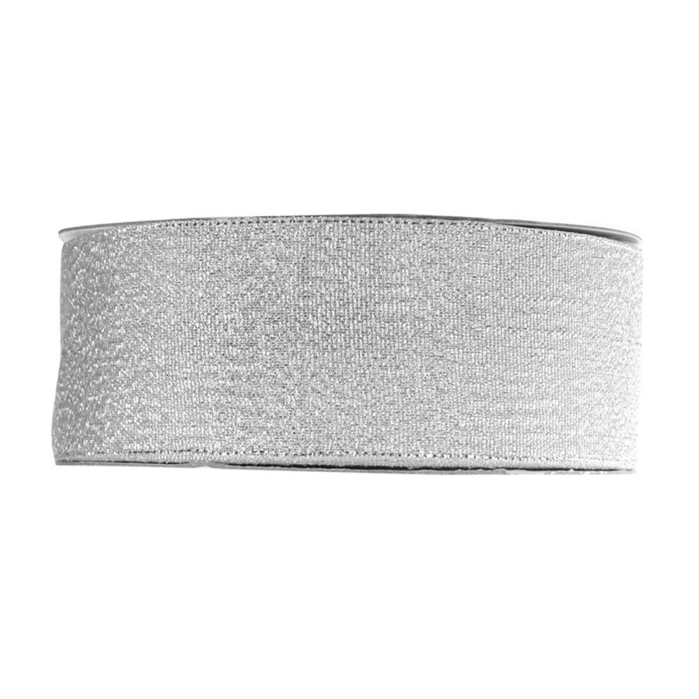 Glitter Ribbon 38 mm 32 m Silver