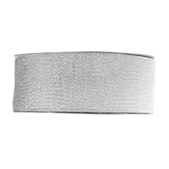 Glitter Ribbon 38 mm 32 m Silver