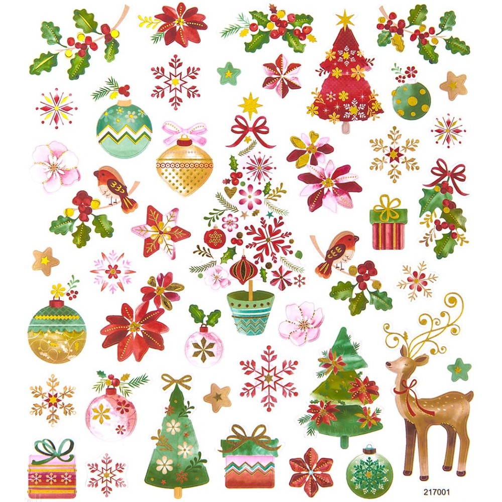 Stickers - X-mass, 43 pcs