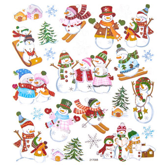 Stickers - Happy snowman, 24 pcs