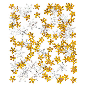 Snowflakes sequins - silver and gold, 15 g