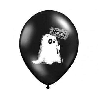 Balony Duszek - czarne, 30 cm, 6 szt.