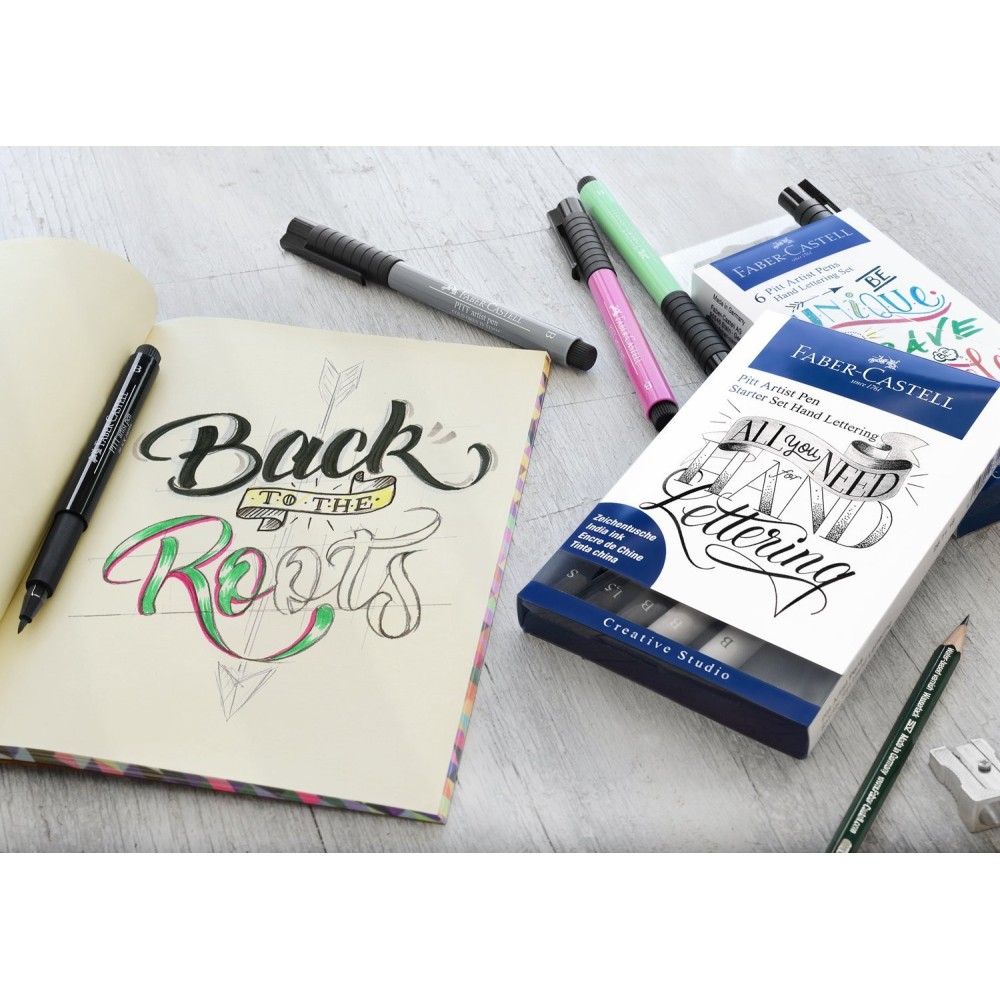 Zestaw pisaków Pitt Artist Pen - Faber-Castell - odcienie zieleni, 6 szt.