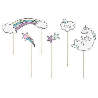 Cake toppers Unicorn - 5 pcs.