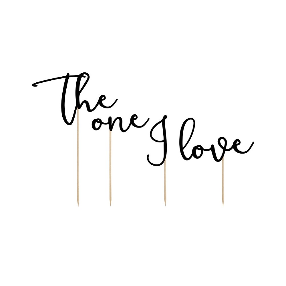 Cake topper The one I love, 4 pcs