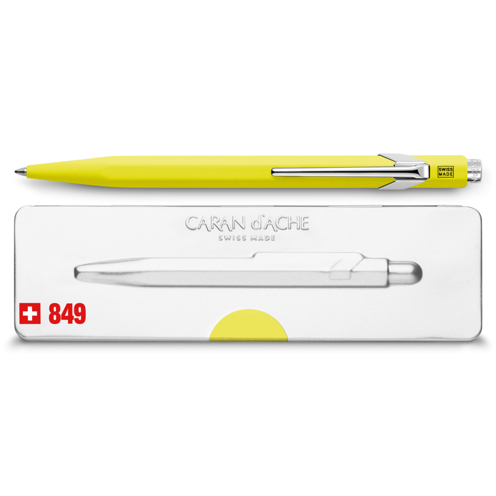 849 Pop Line, yellow ballpoint pen - Caran d'Ache