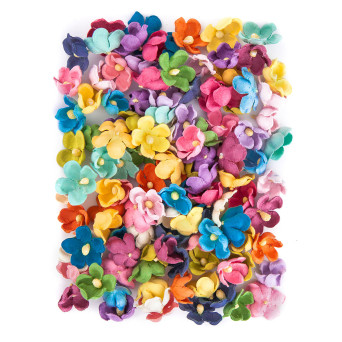 Paper flowers - colorful, 60 pcs.