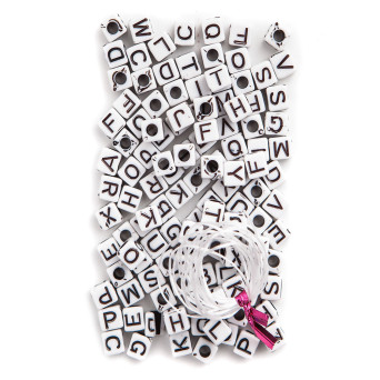Beads letters, 130 items - White