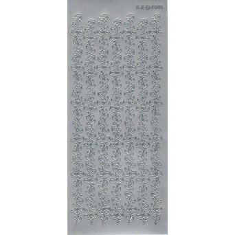 Stickersy, naklejki ażurowe - Szlaczek z róż, srebrne