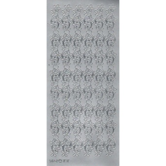 Stickersy - Szlaczek kwiaty 2495 Silver