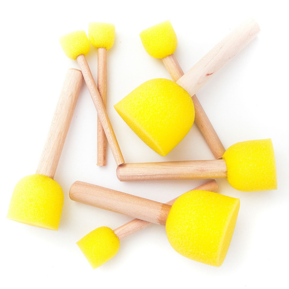 Flat foam brush , 8 pcs