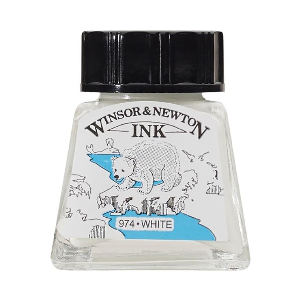 Tusz rysunkowy - Winsor & Newton - biały, 14 ml