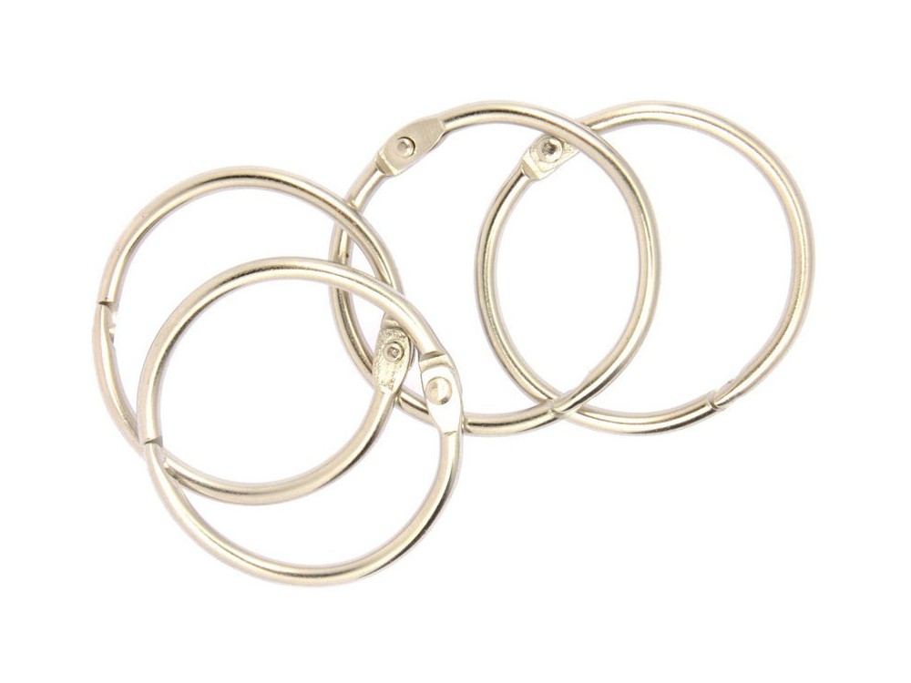 Metal Rings - silver, 38 mm, 4 pcs