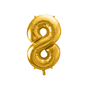 Foil balloon number 8 - gold, 86 cm