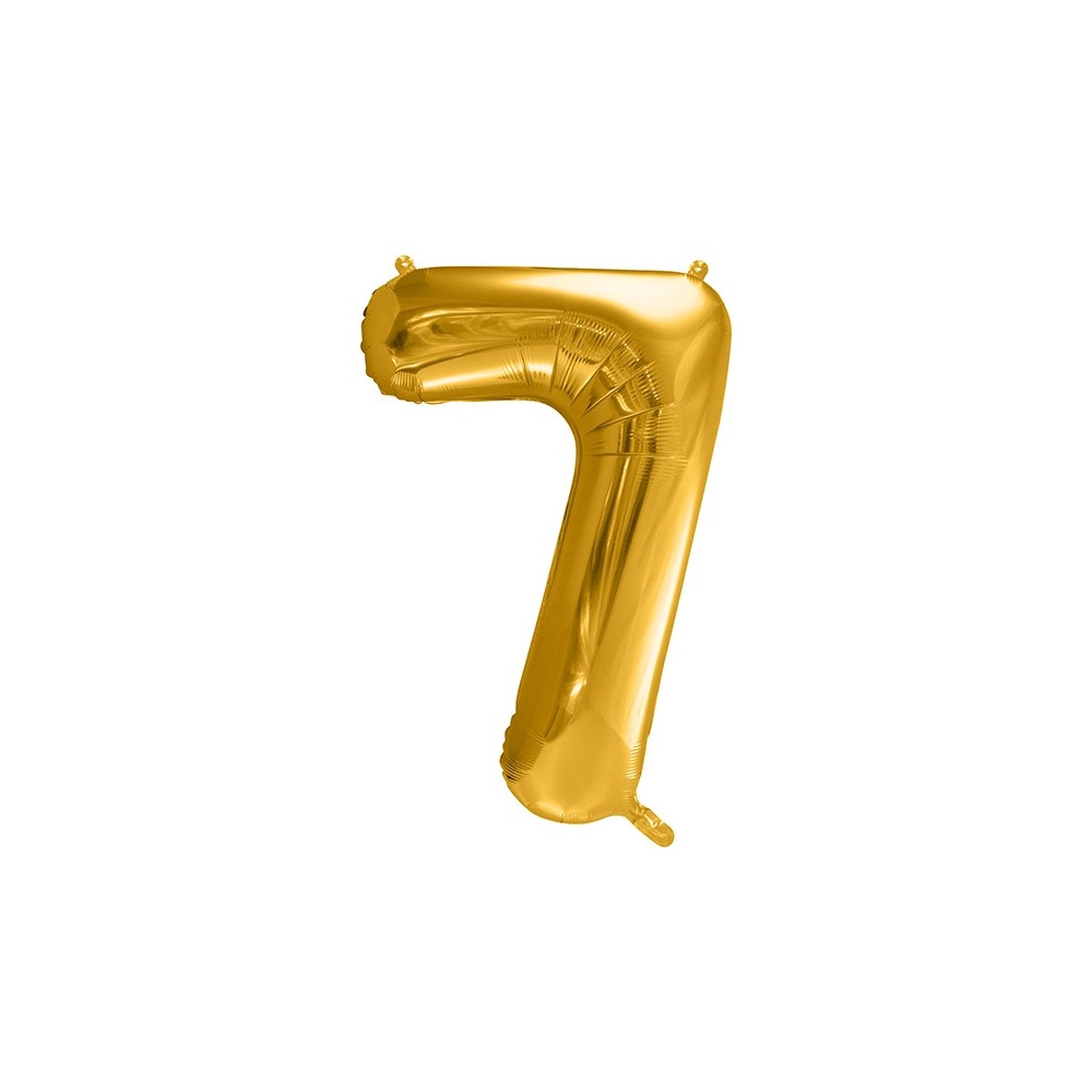 Balon foliowy cyfra 7 - złoty, 86 cm