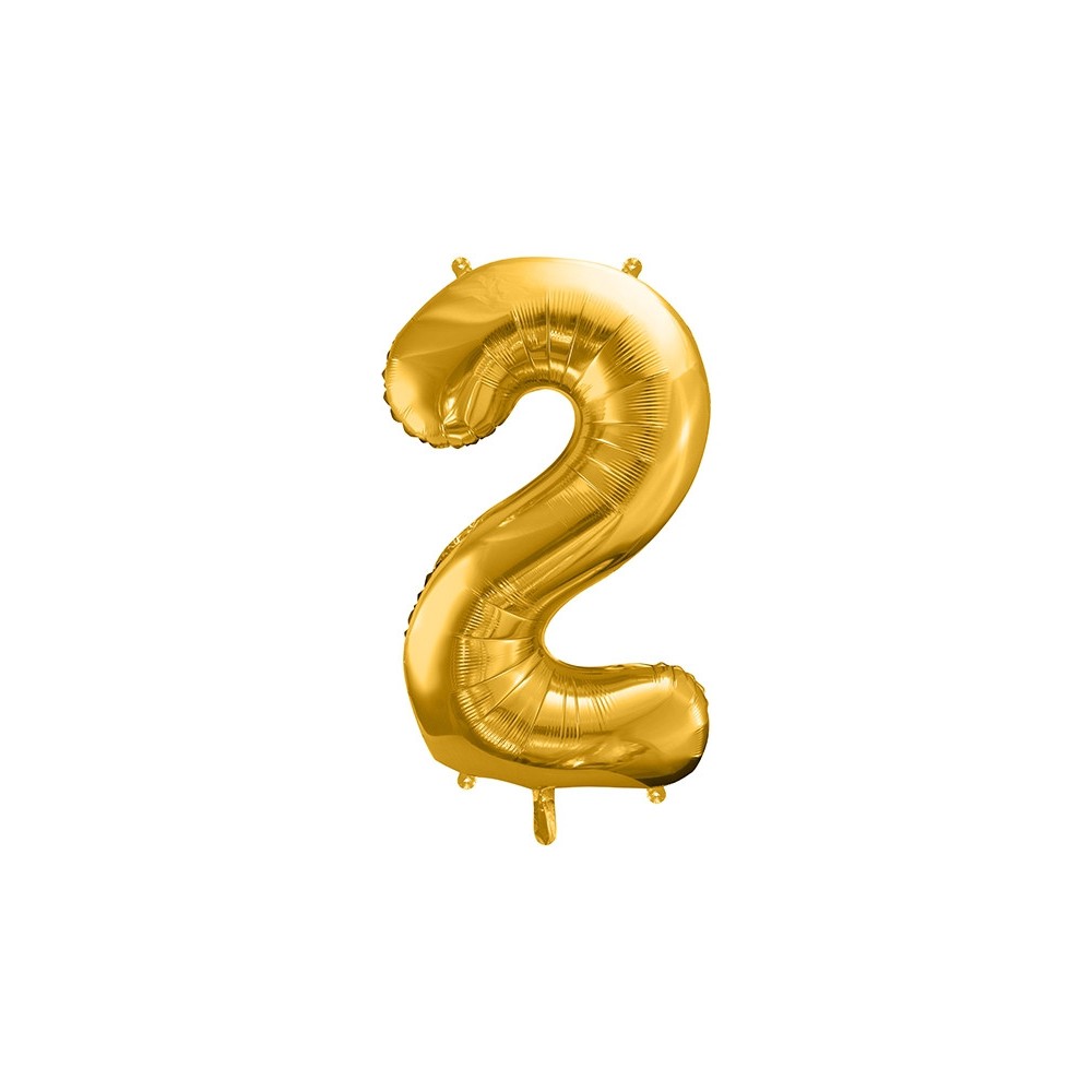 Balloon number 2 - gold, 86 cm