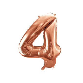 Balloon number 4 - rose gold, 86 cm