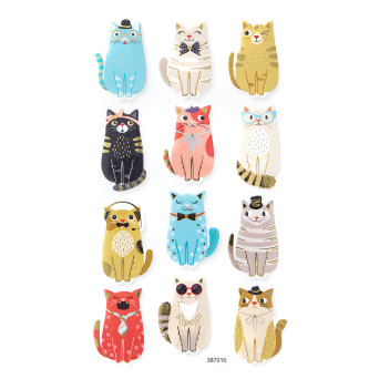 Foam stickers - Cats, 12 pcs