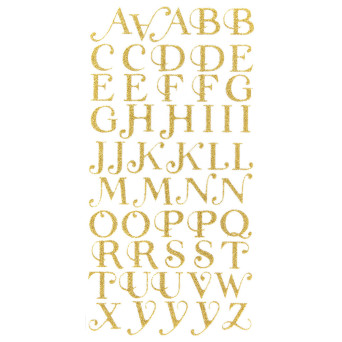 Glitter stickers - Alphabet, 50 pcs.