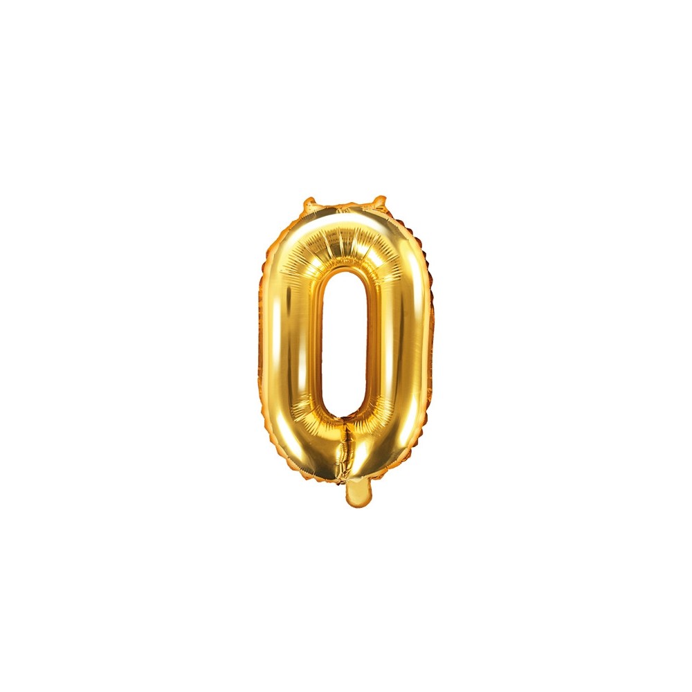 Foil balloon 35 cm Number "0", gold
