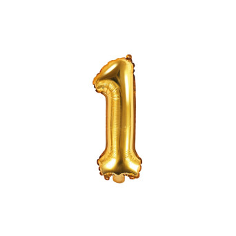 Foil balloon 35 cm Number "1", gold