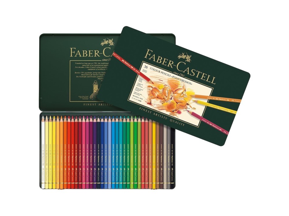 Zestaw kredek Polychromos w kasecie metalowej - Faber-Castell - 36 kolorów