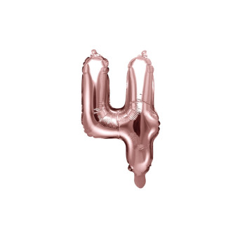 Foil balloon 35 cm number "4", pink gold