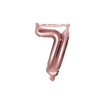 Foil balloon 35 cm number "7", pink gold