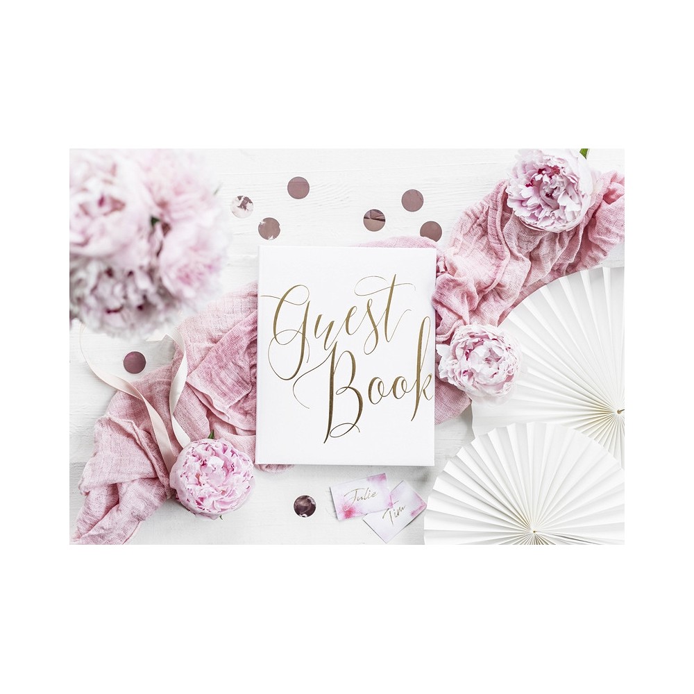 Księga gości Guest book - biała, 20 x 24,5 cm, 22 kartki