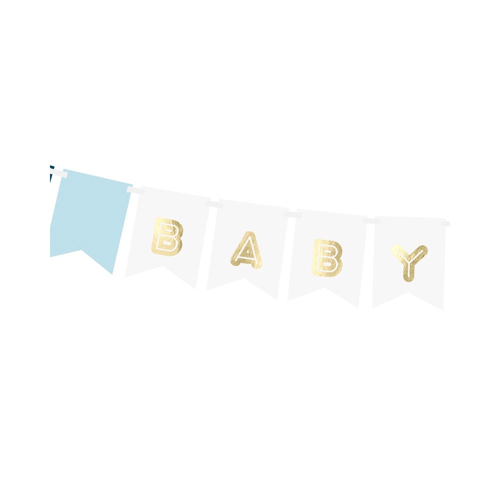 Baner Baby Boy - niebiesko-złoty, 15 x 160 cm