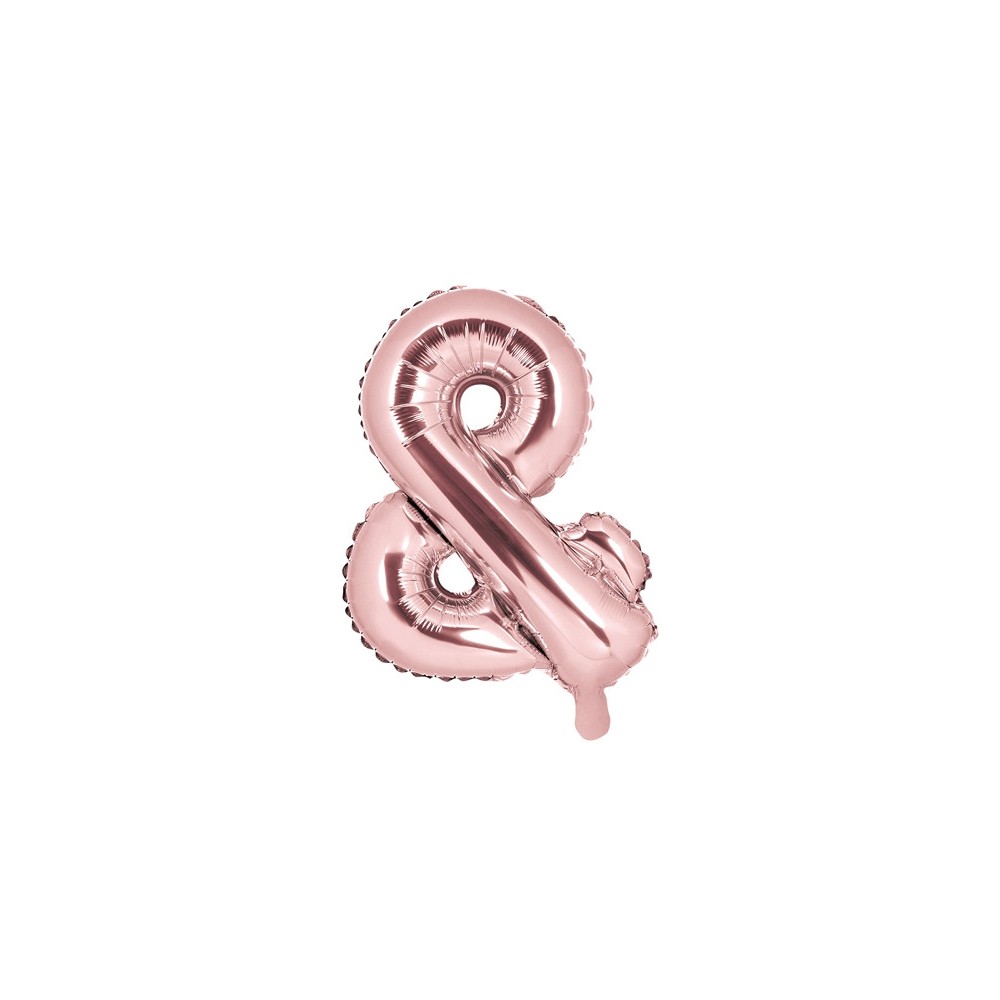 Foil balloon "&" - rose gold, 35 cm