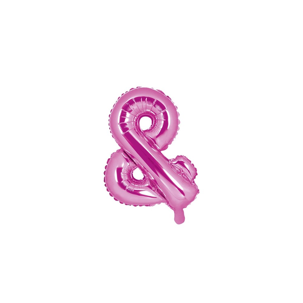 Balon foliowy "&" - różowy, 35 cm