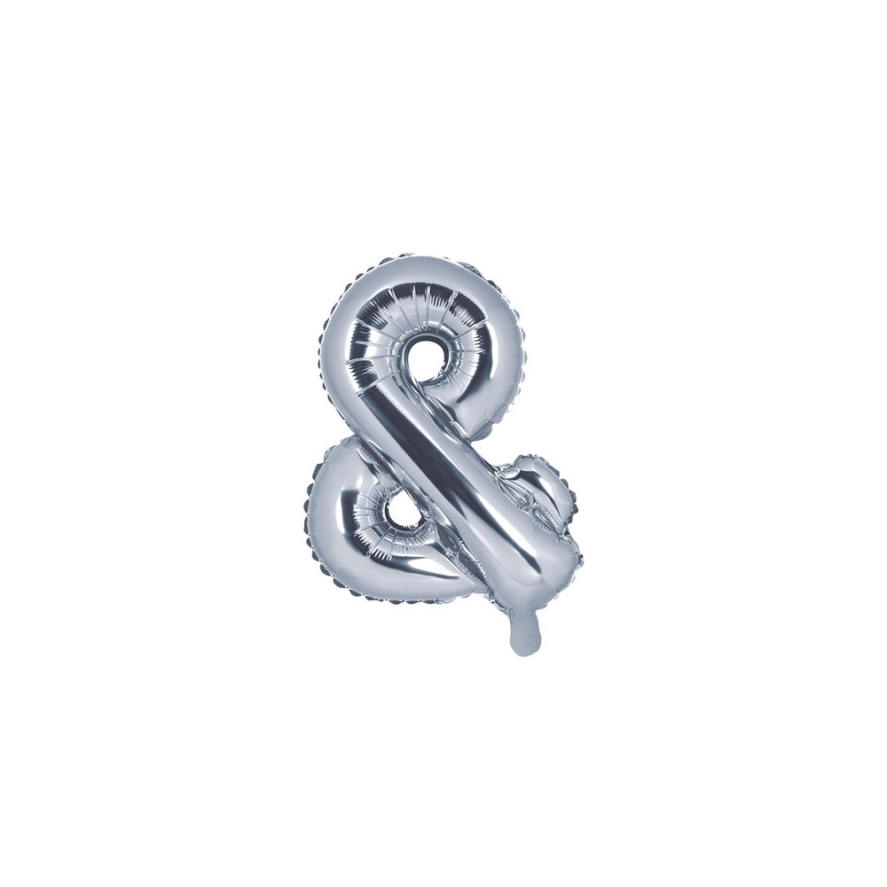 Foil balloon "&" - silver, 35 cm