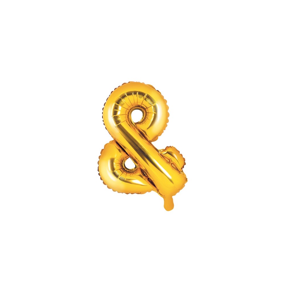 Balon foliowy "&" - złoty, 35 cm