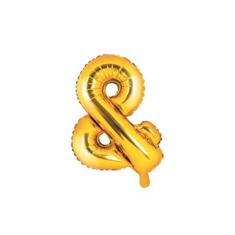 Foil balloon "&" - gold, 35 cm