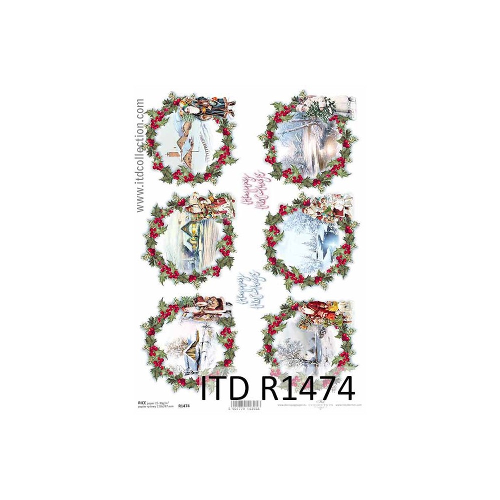 Decoupage paper A4 - ITD Collection - rice, R1474