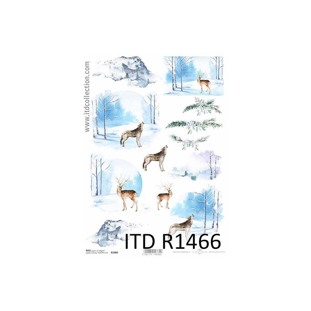 Papier do decoupage A4 - ITD Collection - ryżowy, R1466