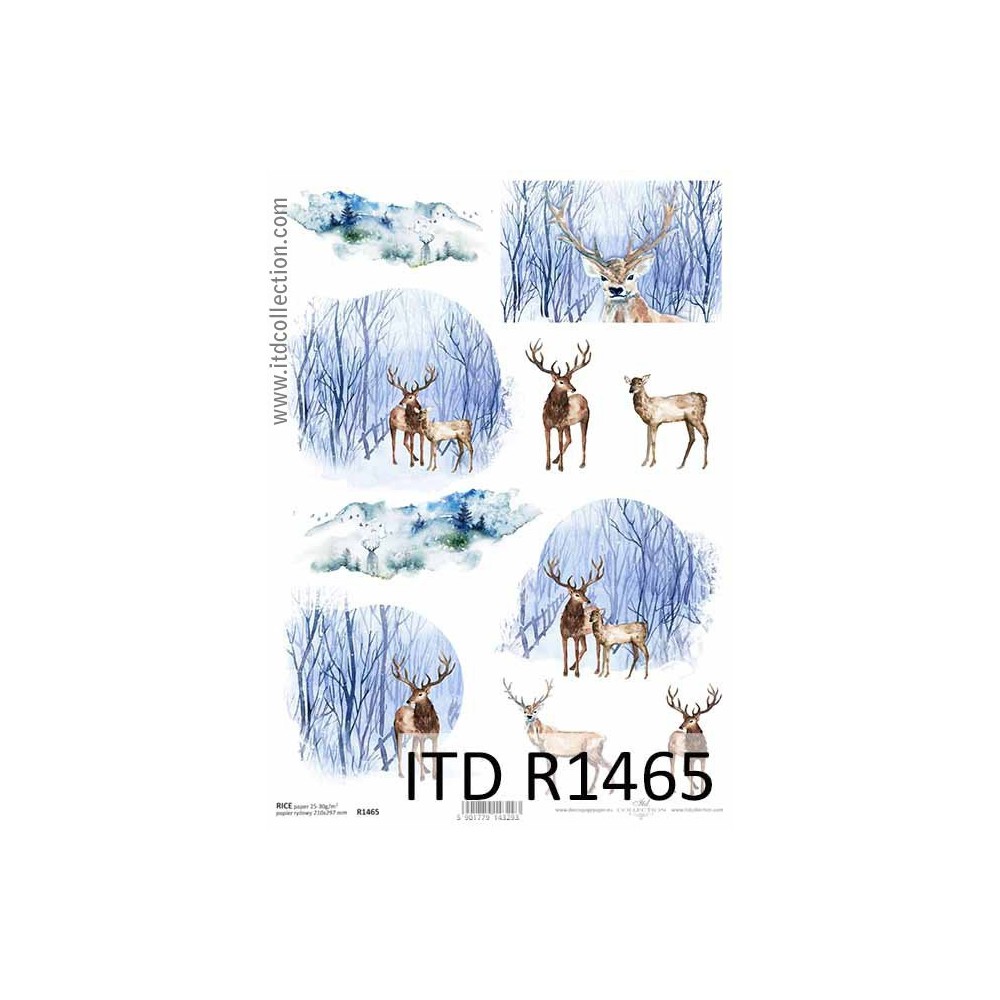 Papier do decoupage A4 - ITD Collection - ryżowy, R1465