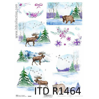 Papier do decoupage A4 - ITD Collection- ryżowy, R1464