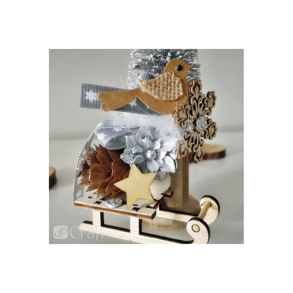 Kształty z drewna - DpCraft - Śnieżynki, 20 szt.