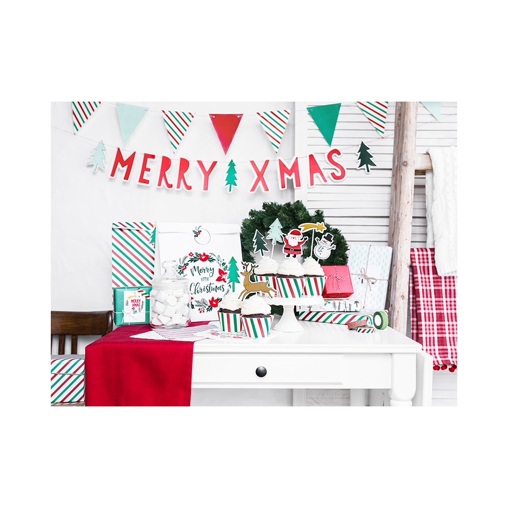 Gift bags Merry Christmas - kraft, 3 pcs