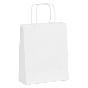 Paper bag - white, 18 x 8 x 22,5 cm
