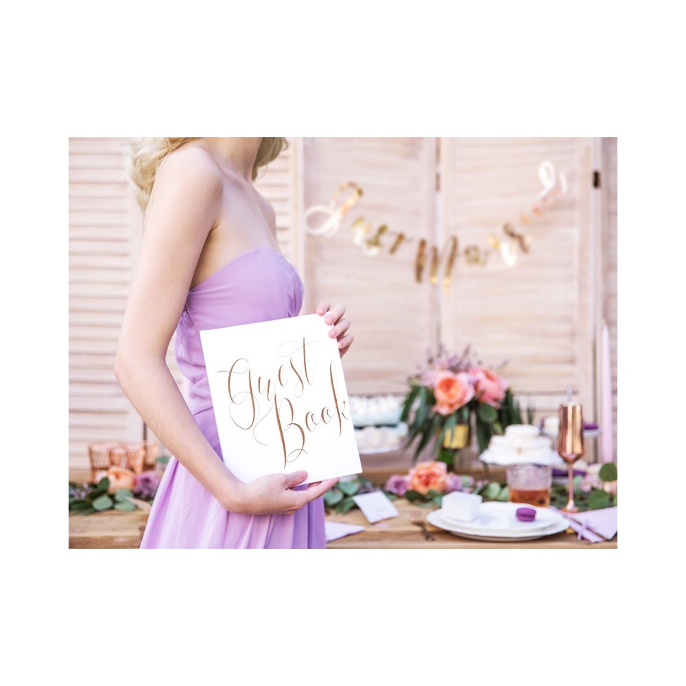Guest book - white, 20 x 24,5 cm, 22 pages
