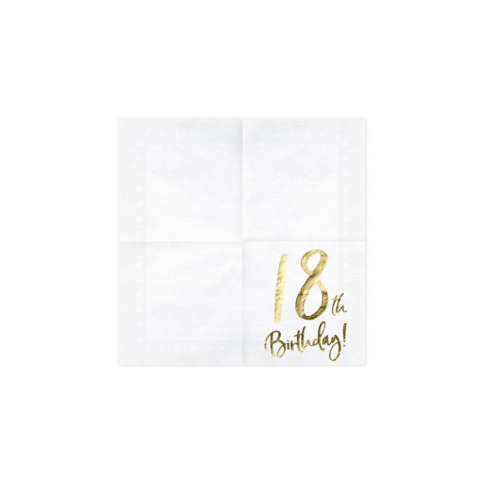 Napkins 18th Birthday, white