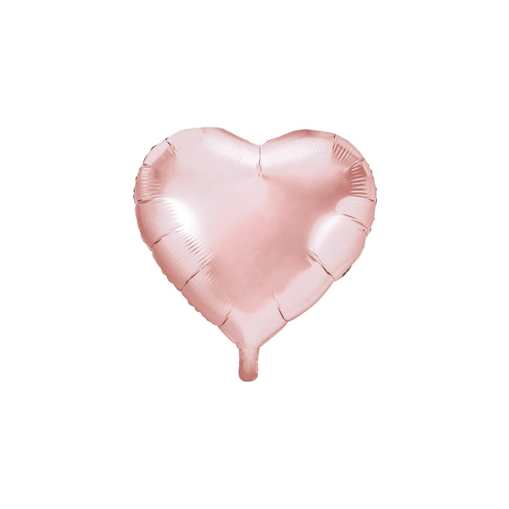 Foil balloon Heart - rose gold, 35 cm